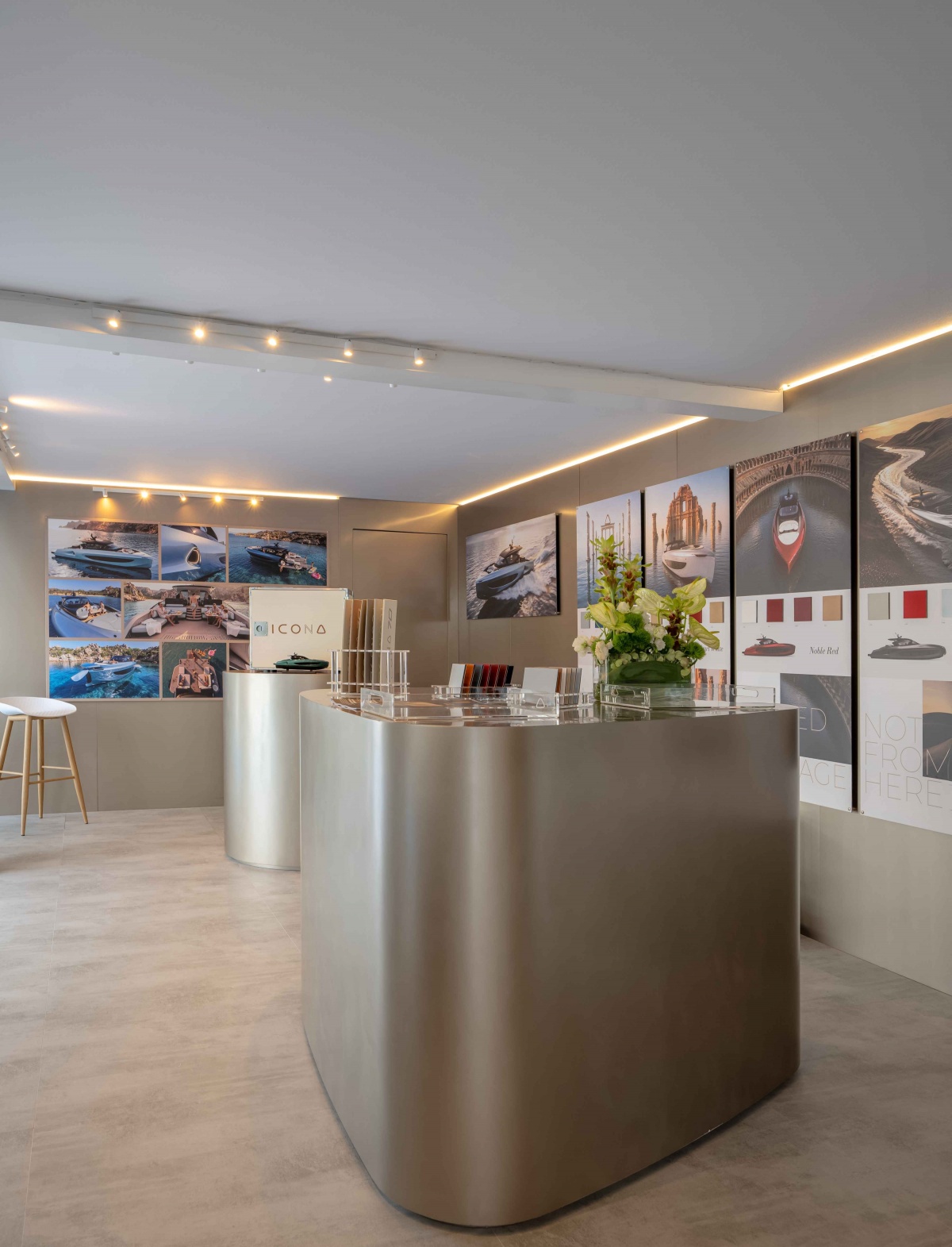 Mangusta stand at Cannes Yachting Festival 2026, exterior view with contemporary architecture and large openings