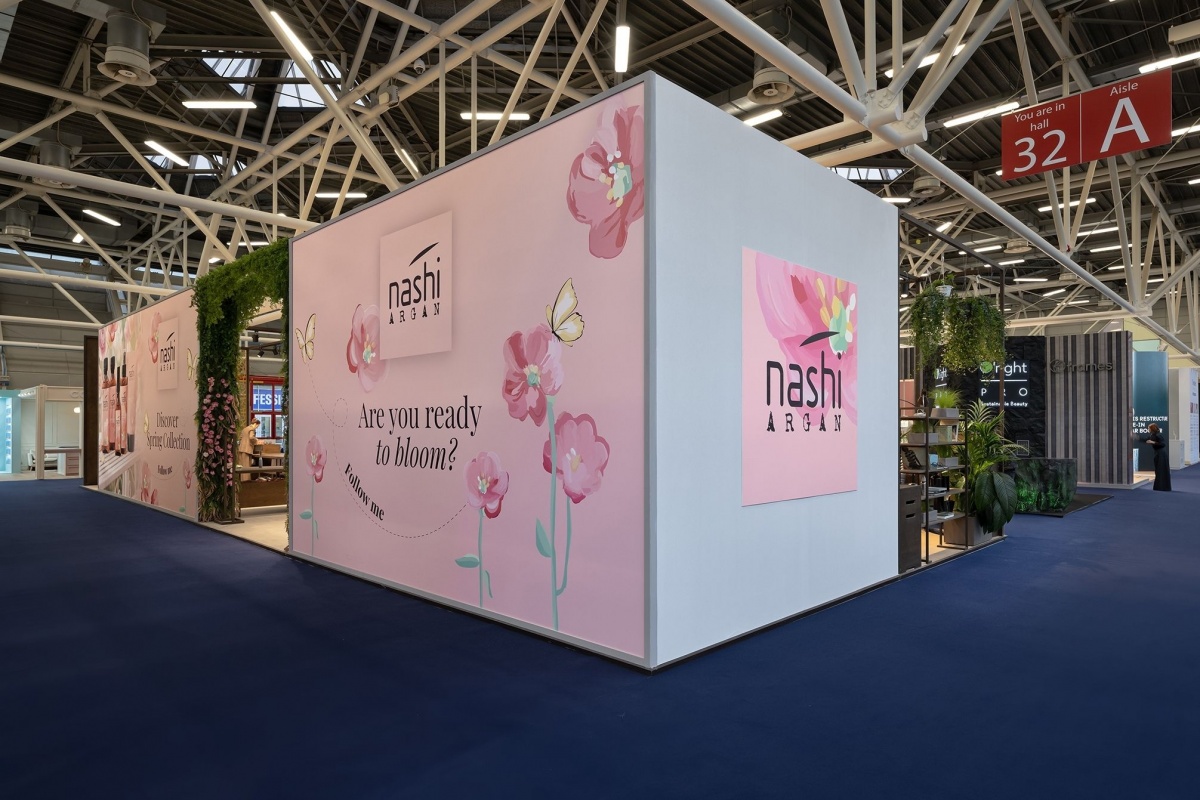 Realizzazione stand nashi argan con finiture curate e attenzione al dettaglio barberini allestimenti