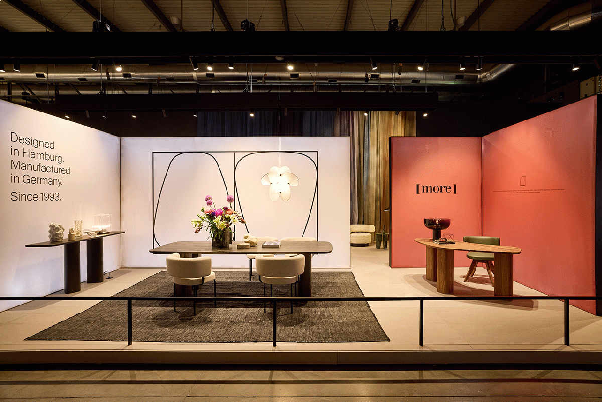 Salone del Mobile stand setup  exhibition stand design 2025-Milan trade fair displa- contemporary furniture stand-design exhibition space-temporary architecture fair
