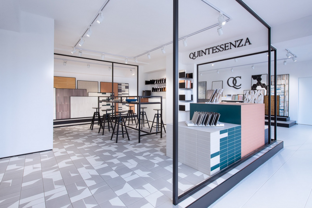 allestimento showroom design quintessenza ceramiche